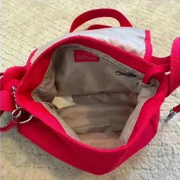 Bright pink Kipling crossbody small - Picture 7 of 9